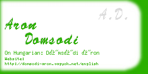 aron domsodi business card